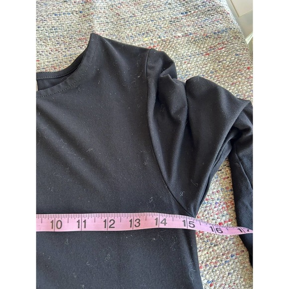 Anthropologie Bel Kazon Front Zip Fit Flare Long Sleeve black dress SMALL pocket - Picture 8 of 10